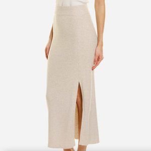 Splendid Dana Side Slit Pull On Midi Skirt